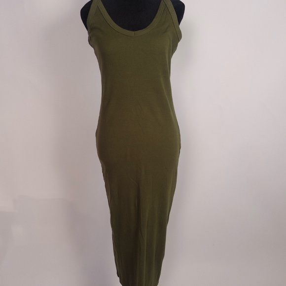 Simple Ribbed Forever 21 Olive Dress Size XL - Picture 2 of 5